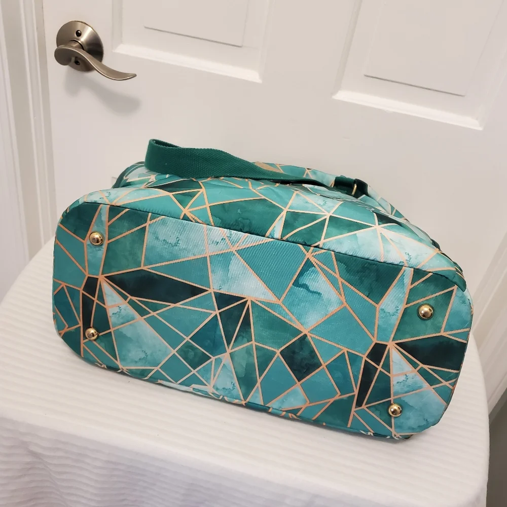 Sarah Wells Emerald Geometric Baby Bag